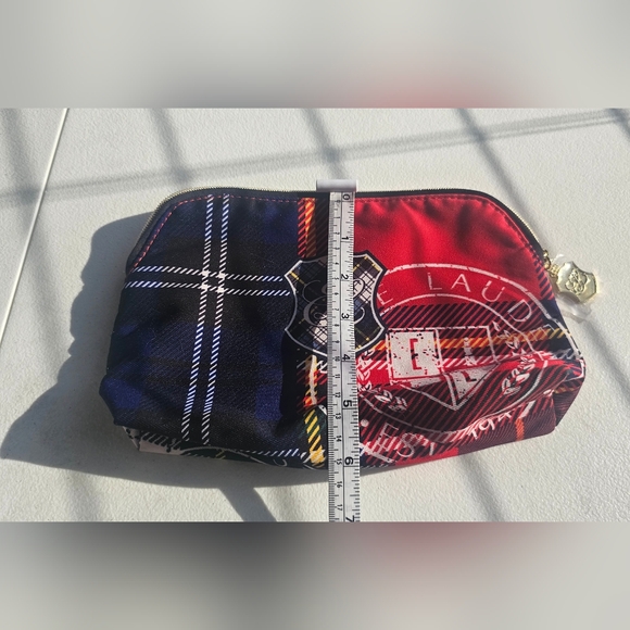 NWOT Estee Lauder collegiate preppy scholar plaid makeup cosmetic pouch bag - Picture 5 of 8